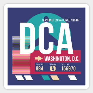 Washington, DC (DCA) Airport Code Baggage Tag E Magnet